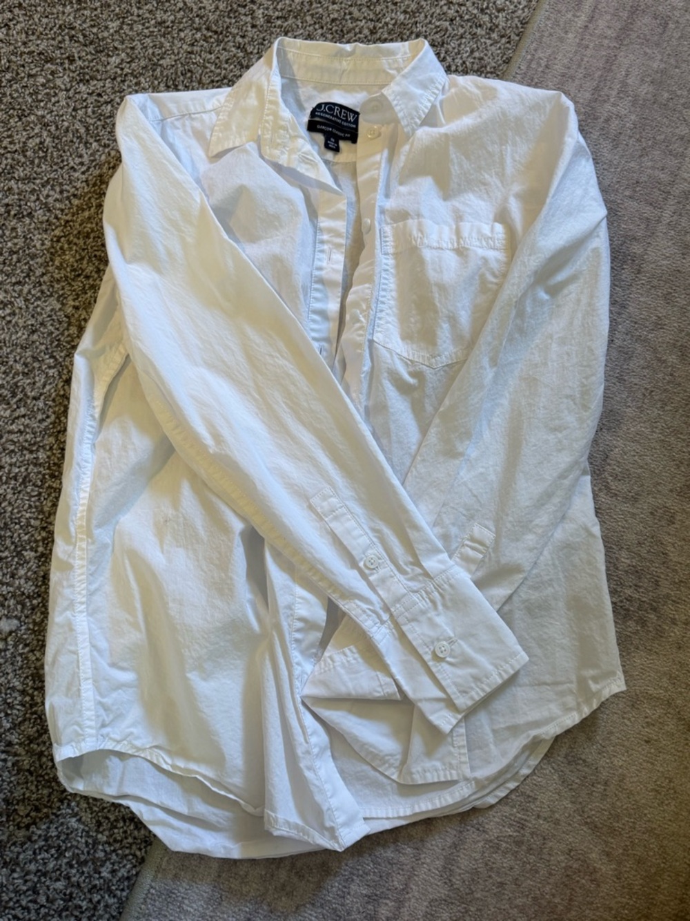 J. Crew White Long-Sleeve Button Shirt